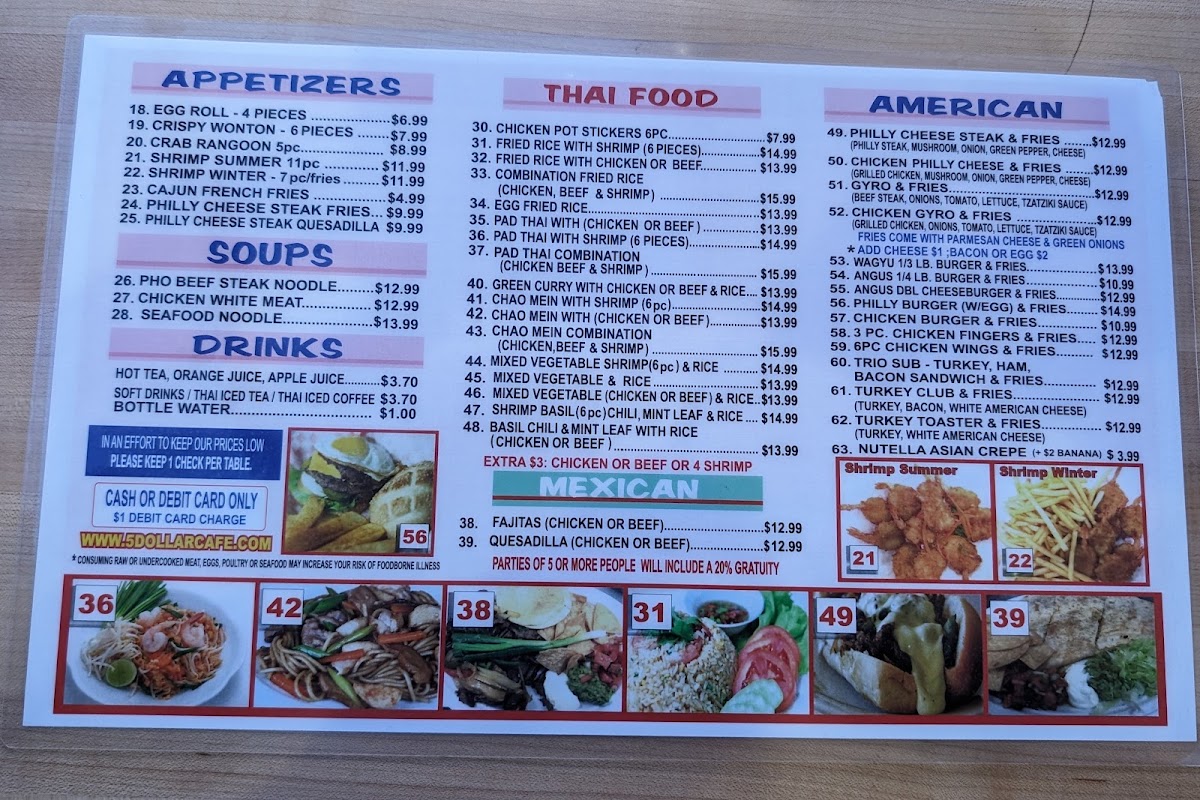 5 Dollar Cafe Menu - Image 6